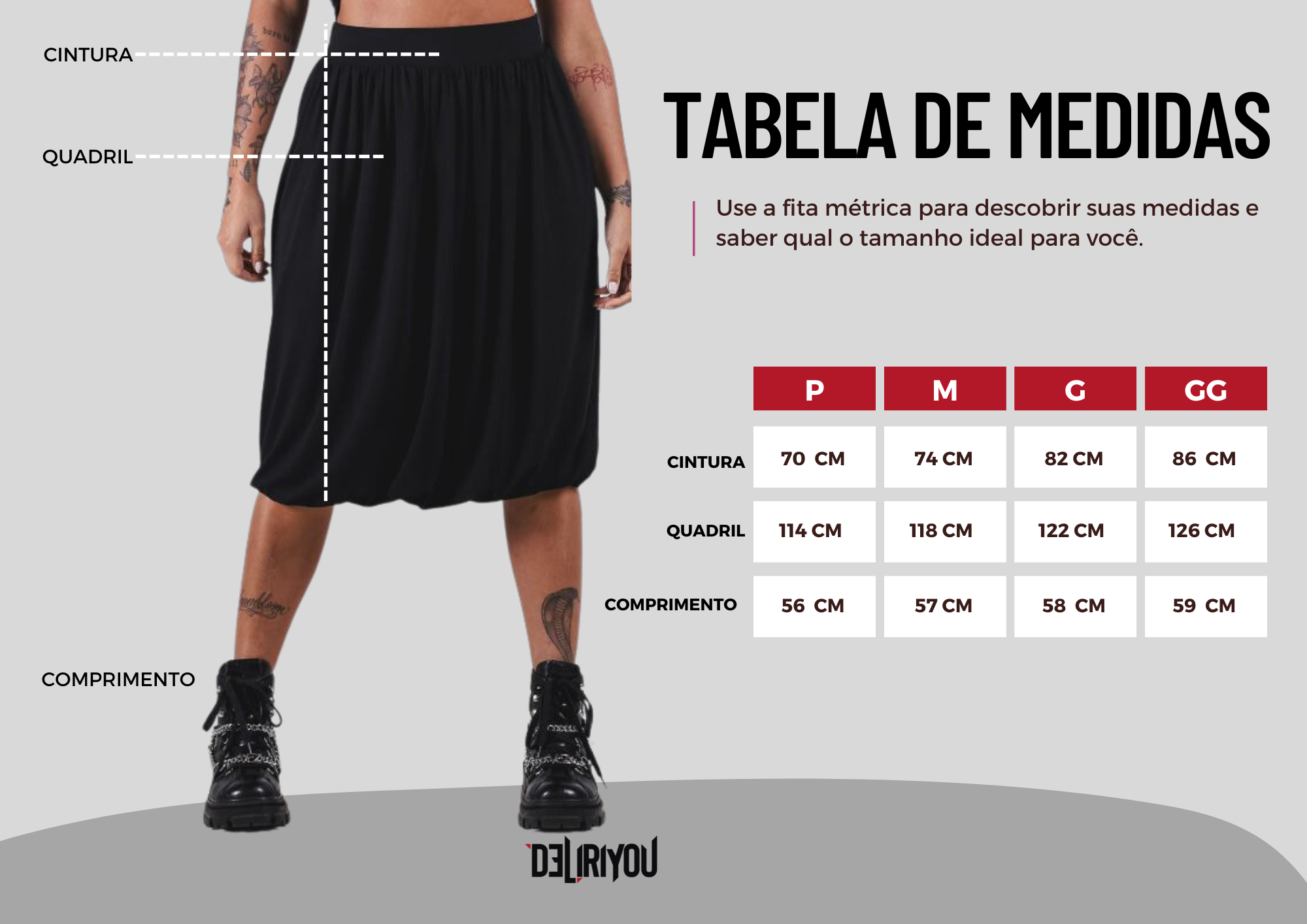 Tabela de medidas